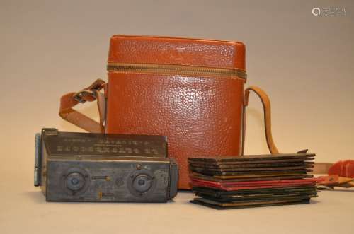 A Jules Richard 'Le Glyphoscope' Stereo Camera, serial no 67 773, body G, in makers case, with a qty