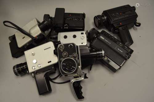 A Quantity of 8mm Cine Film Cameras, including a Bolex P1 Reflex, three Braun Nizo cameras, a Chinon