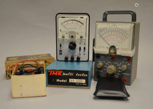 A Selection of Electrical Measurement Test Meters, including a Daystrom Heathkit heavy-duty multi-
