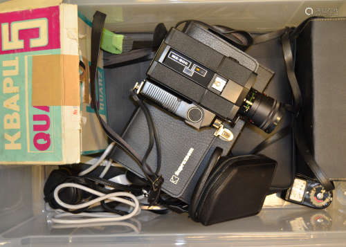 Super 8 Cine Film Making Equipment, including a Suprazoom MX-800 Super 8 camera with a 7.5-60mm f/
