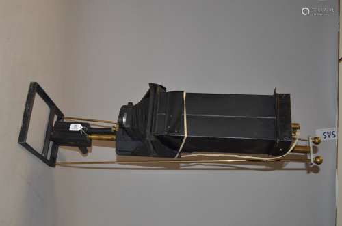 A J Lancaster Vertical Enlarger, possibly incomplete, with a brass column, electric lamp