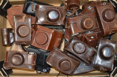 A Quantity of Leica Camera Leather Cases, including ever ready cases for Leica and others, other