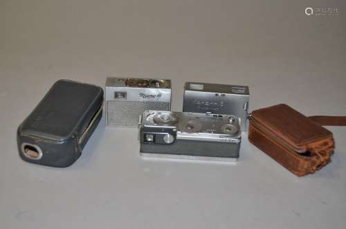 Sub-Miniature 16mm Cameras, a Mamiya-16 Automatic, a Micro 16 and a Konan 16 Automat