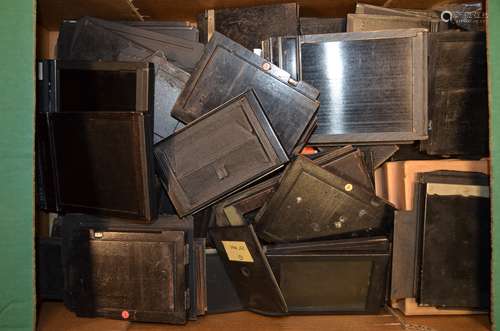 A Large Quantity of Cut Film, Plates and Plate Holders, including MPP 5 x 4, J Lizars 3¼