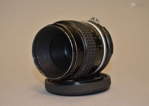 A Micro-Nikkor f/3.5 55mm Lens, serial no 204301, barrel F, marked 