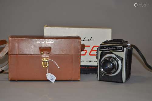 A Corfield 66 Roll Film SLR Camera, serial no AA009 18, shutter not working, body P, optics