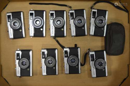 A Tray of Olympus Trip Compact Cameras, Nine Olympus Trip 35 compact 35mm film cameras