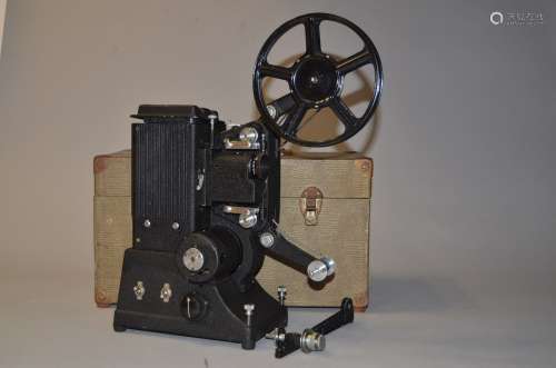 A Specto Type B Silent 9.5mm Cine Projector, black, serial no 11360, conversion to 8V 50W mirror