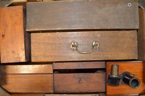 A Group of Mahogany Slide Boxes, slide boxes for quarter plate size glass slides