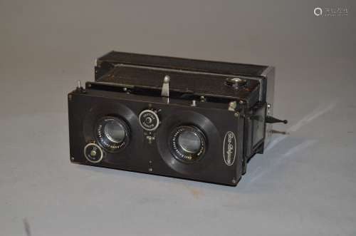 An Ica-Polyscop Stereo Camera, rigid body model with focusing Tessar 9cm f/4.5 lenses, detachable