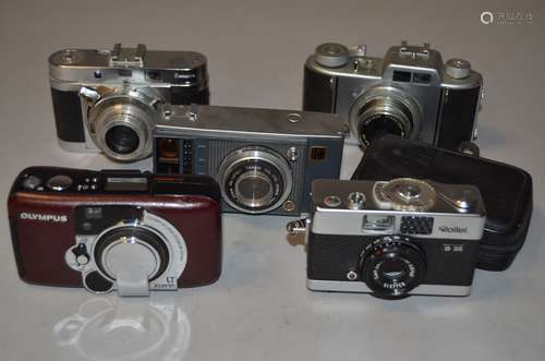 A Group of 35mm Compact Cameras, including a Taron Chic half frame camera, a Agilux Agimatic, an