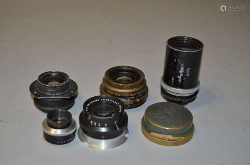 A Group of Dallmeyer and Ross Lenses, a Dallmeyer Adon lens, a Dallmeyer 5.3