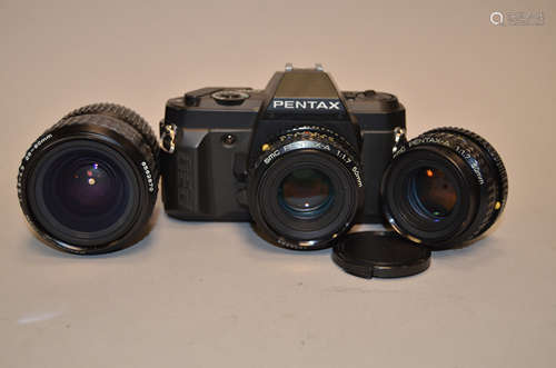 A Pentax P30n SLR Camera Outfit, including a Pentax P30n SLR body, serial no 4848493, shutter