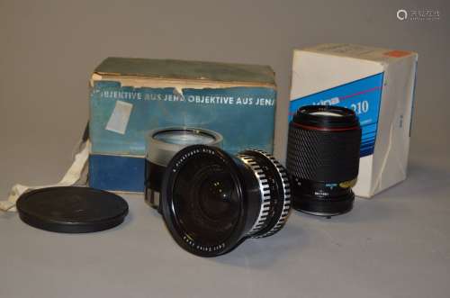 A Carl Zeiss Jena Flektogon 50mm f/4 Wide Angle Lens, serial no 7271739, barrel G, elements F-G,