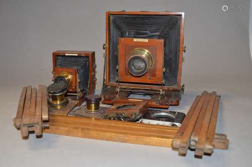 Lancaster Mahogany and Brass Plate Cameras, whole-plate The Royal Instantograph, with Lancaster