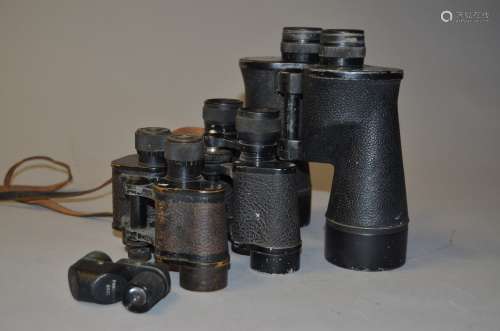 Three Pairs of Binoculars, including a pair of Anchor Optical Corp New York and a pair of Bausch &
