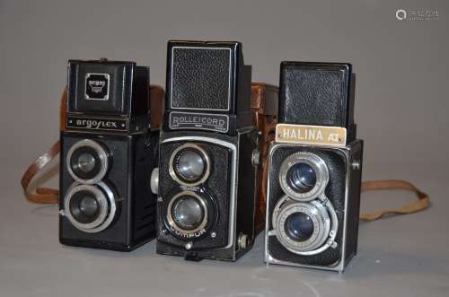 A Rolleicord IIc and Other Roll Film TLR Cameras, serial no 999991, with Carl Zeiss Jena Triotar 7.