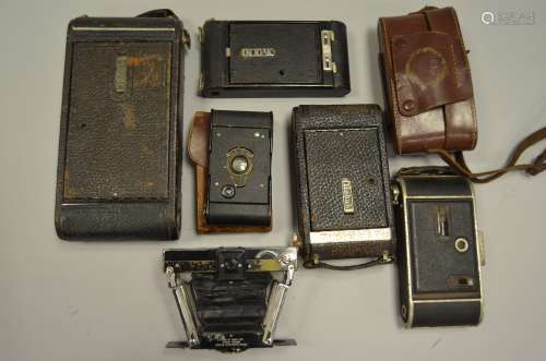 A Group of Kodak and Other Folding Roll Film Cameras, including No 3-A Kodak Jr Autographic, No 1
