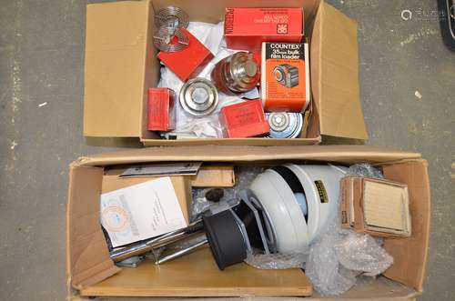 A Gnome Universal Alpha II Enlarger and Darkroom Equipment, including a Paterson Universal Tank, a