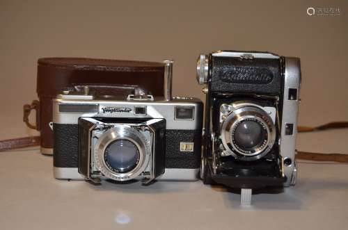 Two German Folding 35mm Rangefinder Cameras, a Voigtländer Vitessa camera, with an Ultron 50mm f/2