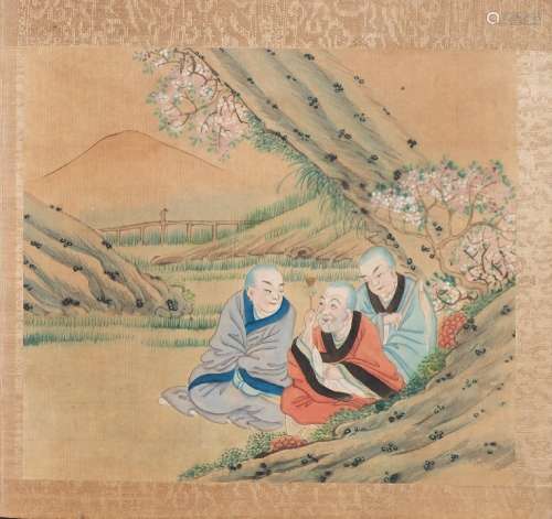 A Chinese folding book on the visitation of Buddha: containing twelve images with German