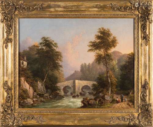 Circle of William Westall [1781-1850]- Shaugh Prior Bridge, Plym Valley,