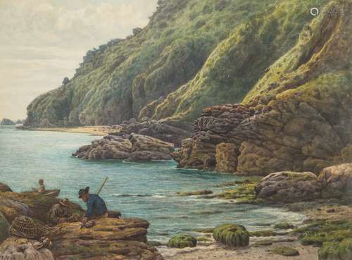 John Nelson Drummond [late 19th Century]- A rocky coastal scene,