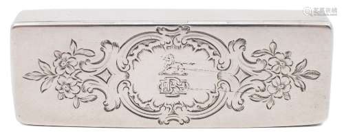 A Victorian silver toothpick box, maker Abraham Brownett & John Rose, London,