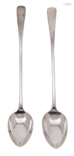 A pair of George III Scottish silver Old English pattern gravy spoons, maker Alexander Gardner,