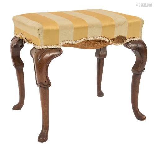 A George II walnut stool:,