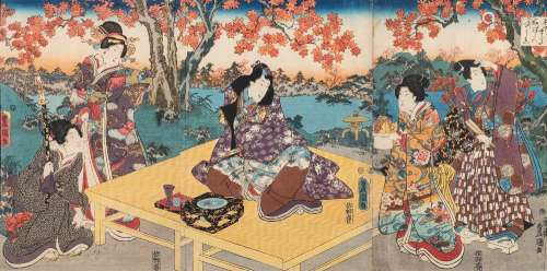 Kunisada, from the series Eastern Magic Lantern Slides of a Charming Figure,