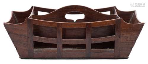A Regency period rosewood letter rack/tray: of rectangular outline,