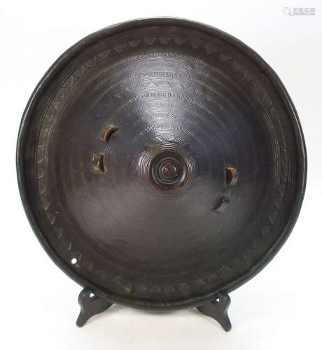 A 19th century Ethiopian hide fighting shield:,