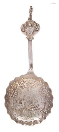 A 19th century Continental silver caddy spoon,