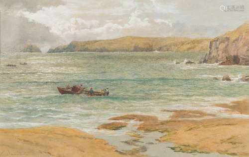 Charles Topham Davidson [1848-1902]- Kennack, Cornwall, view across the bay,