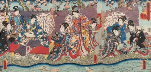 Kunisada, from the series 'Annual events for the young Murasaki',