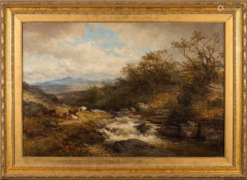 Frederick John Widgery [1861-1942]- Cattle in a Dartmoor valley,