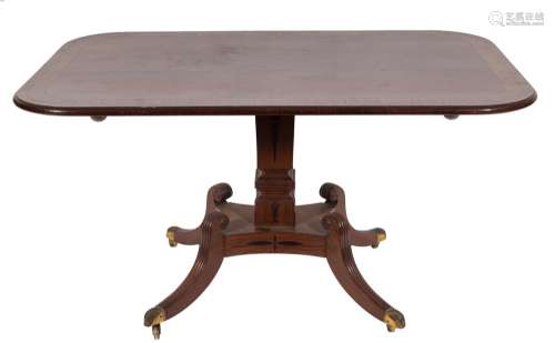 A fine Regency partridgewood and inlaid breakfast table:,