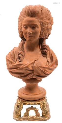 A large terracotta portrait bust of the Princess de Lamballe [1749-1792]: after the original by