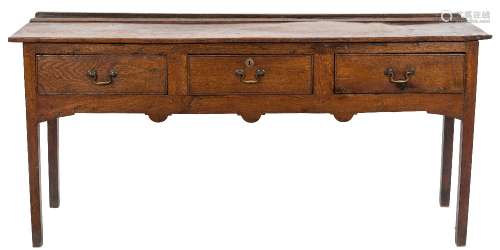 An 18th Century oak rectangular dresser base:,
