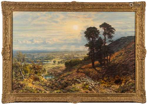 George William Mote [1832-1909]- Sunset view from Coneyhurst Hill, Ewhurst, Surrey,