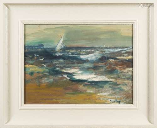 * Ronald Ossory Dunlop [1894-1972]- Seascape,:- signed bottom right oil on board, 26.5 x 36.5cm.