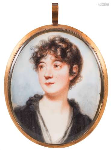 English School early 19th Century- A miniature portrait of Ann Robertson [d.