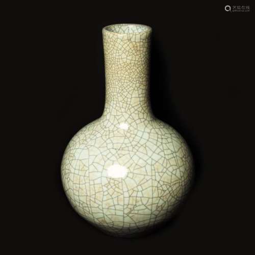 ChineGrand vase à col long en céramique craquel...