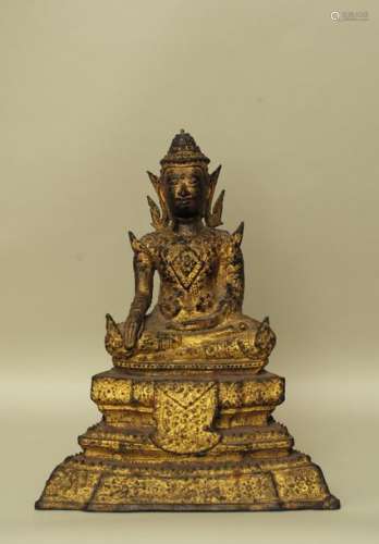 Thaïlande, XIXe s. Bouddha vêtu de sa robe mona...