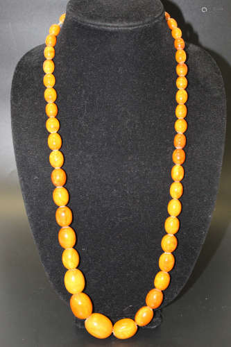 Chinese amber beads necklace.