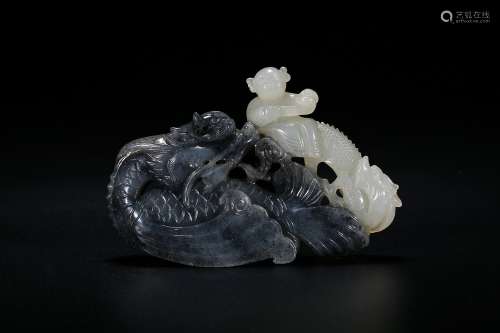 Chinese black and white jade carving