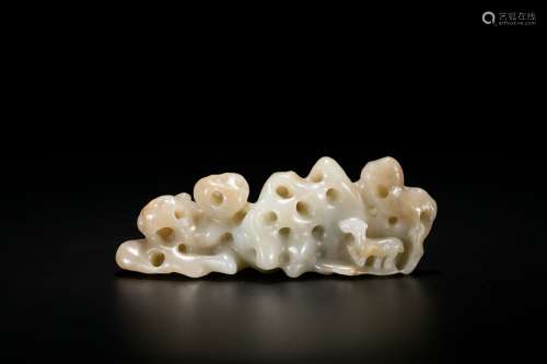 Chinese carved jade boulder.