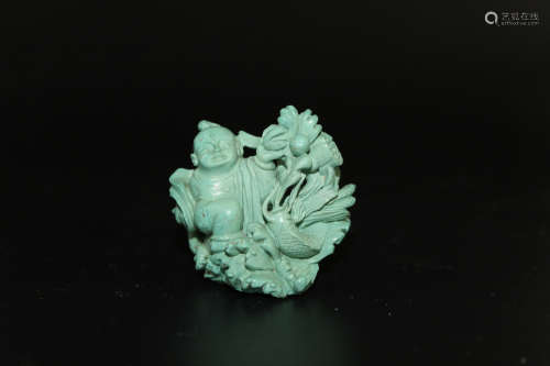 Chinese carved turquoise carving.