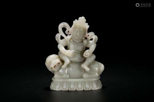 Chinese carved jade guardian.